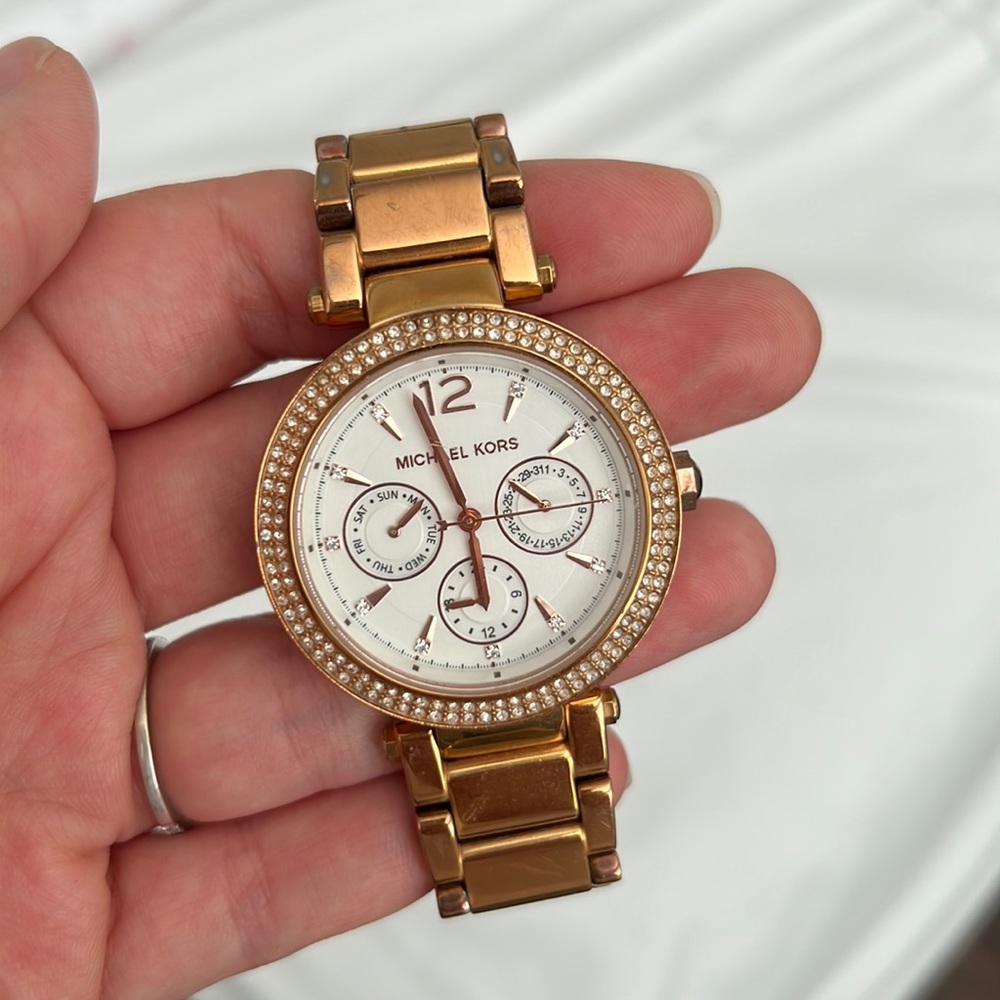 Michael Kors Women's Parker Multifunction Rose Gold-Tone Stainless Steel Watch